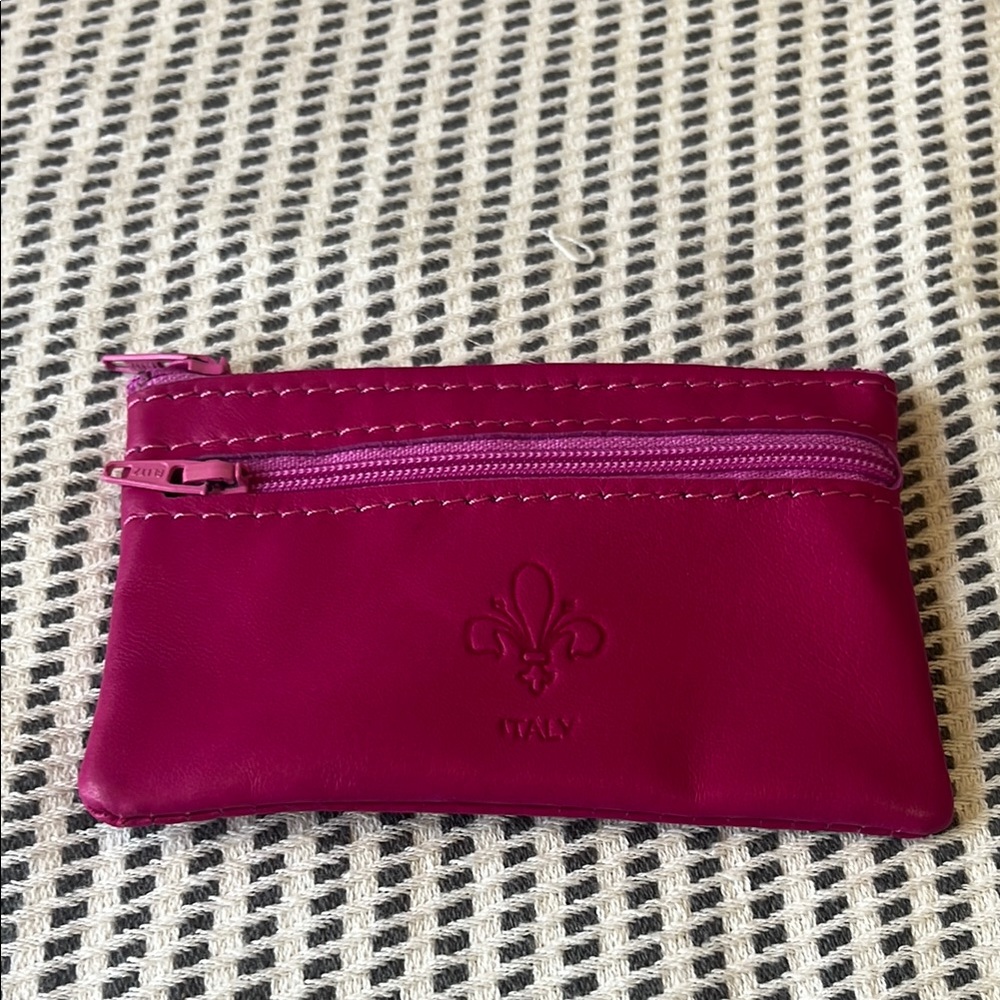 Fuchsia Leather Pouch